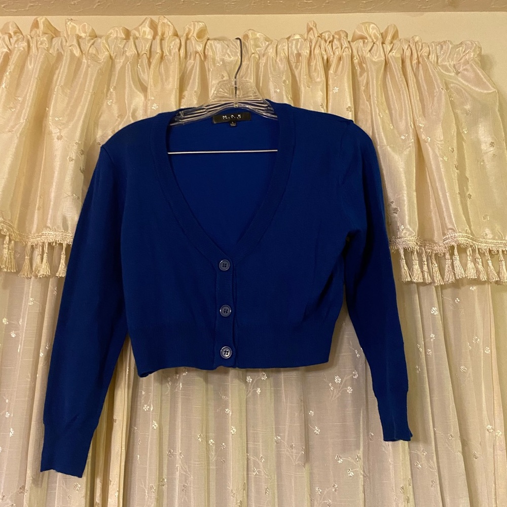MAK cropped cardigan, blue